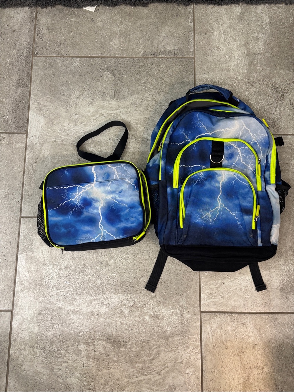 Pottery Barn Teen Lightning Kids Backpack & Lunch Bag Set